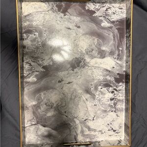 Marble Patterned Tray with Gold Handles